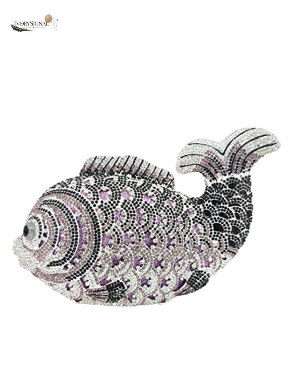 Women's Crystal Fish Clutch Evening Bag Rhinestone Prom Purse Wedding Party